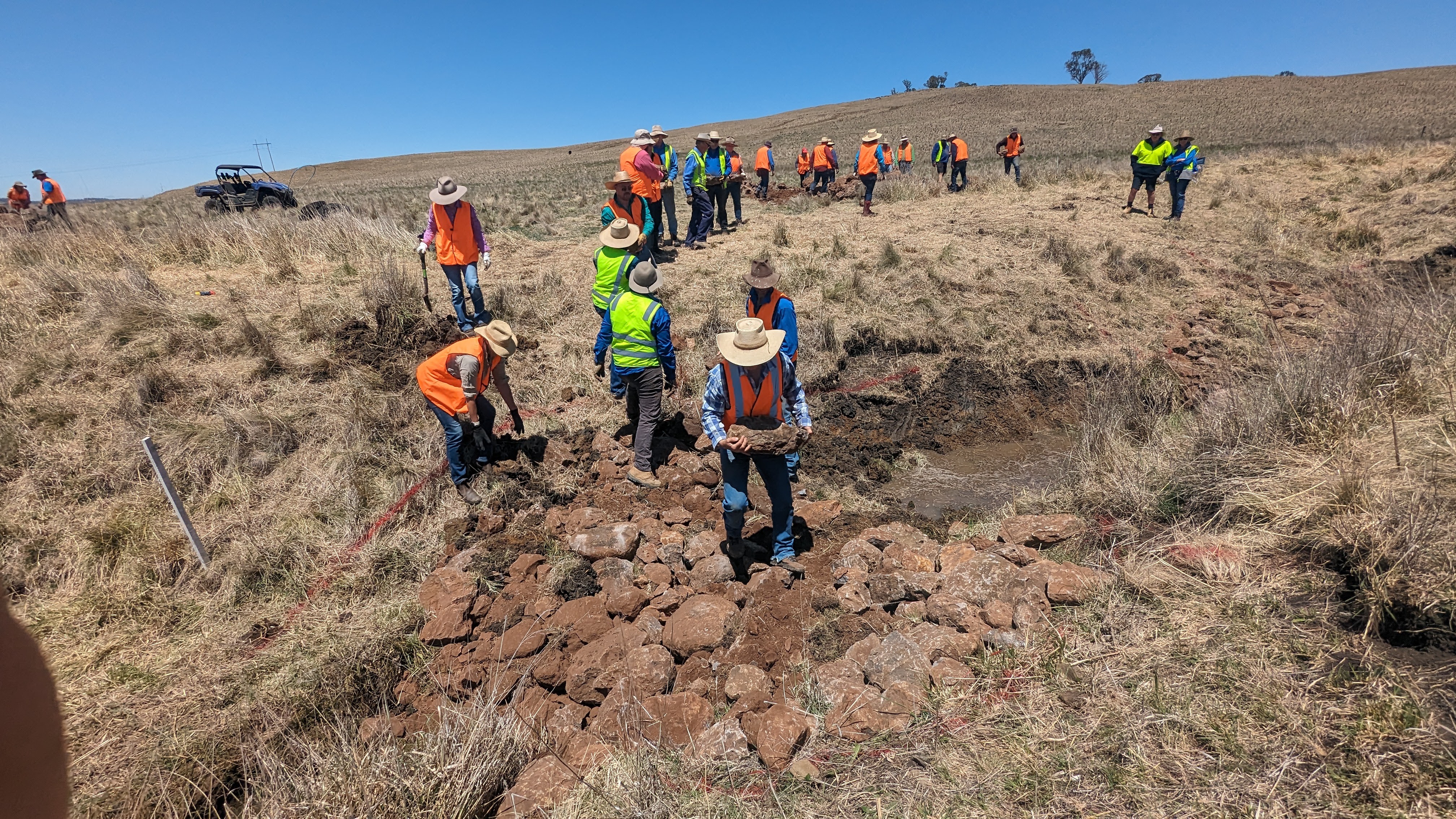 Bootcamp Participants building leaky weir
