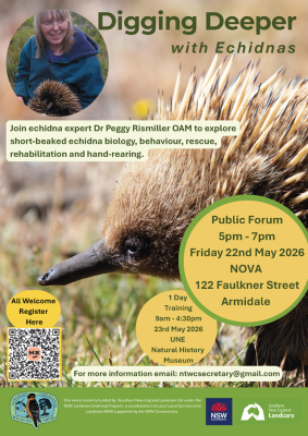 Digging Deeper with Echidnas - Public Forum & Training Workshop with Dr Peggy Rismiller OAM